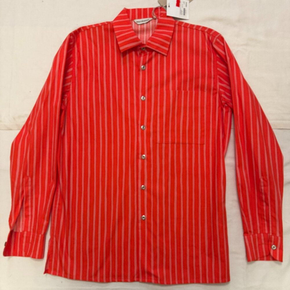 Marimekko red and pink striped top